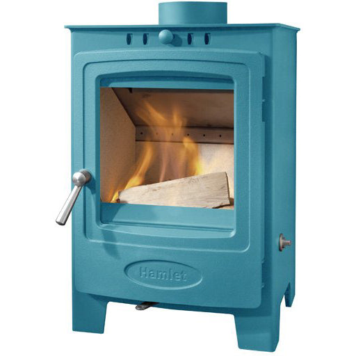 Arada Hamlet Solution 5 Compact Miami Blue Stove, Multi Fuel Wood Burning, Freestanding (S4) Ecodesign Approved, Defra Approved