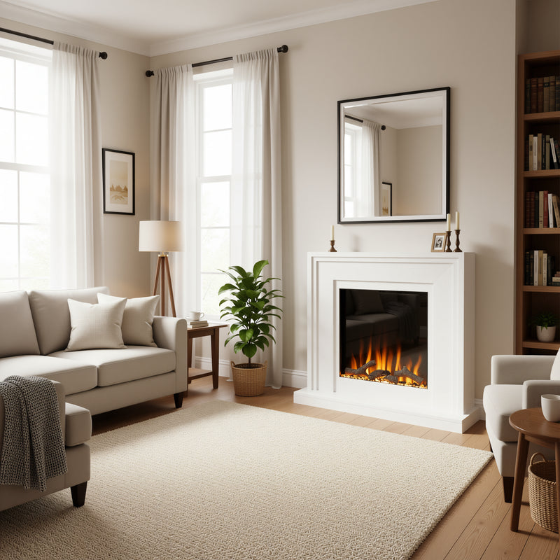 fire in living room 