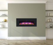 Ezee Glow Zara Black Wall Mounted or Recessed / Built In Electric Fire