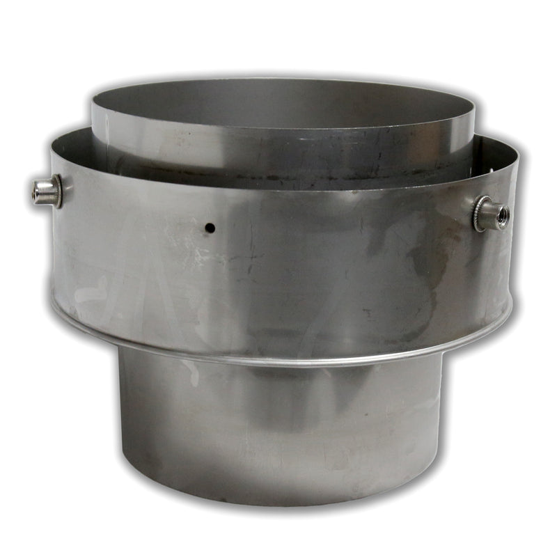Stove Pipe Increasing Connector Cuff on a white background 