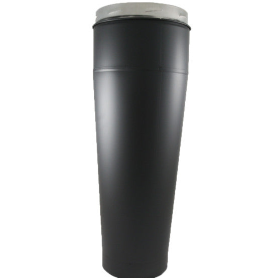 5 Inch (125mm) Black Tapered Appliance Connector Inc Locking Band on white background twin wall