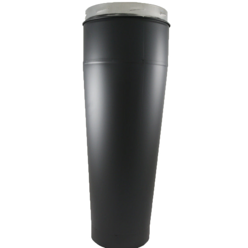 6 Inch (150mm) Black Tapered Appliance Connector Inc Locking Band on white background