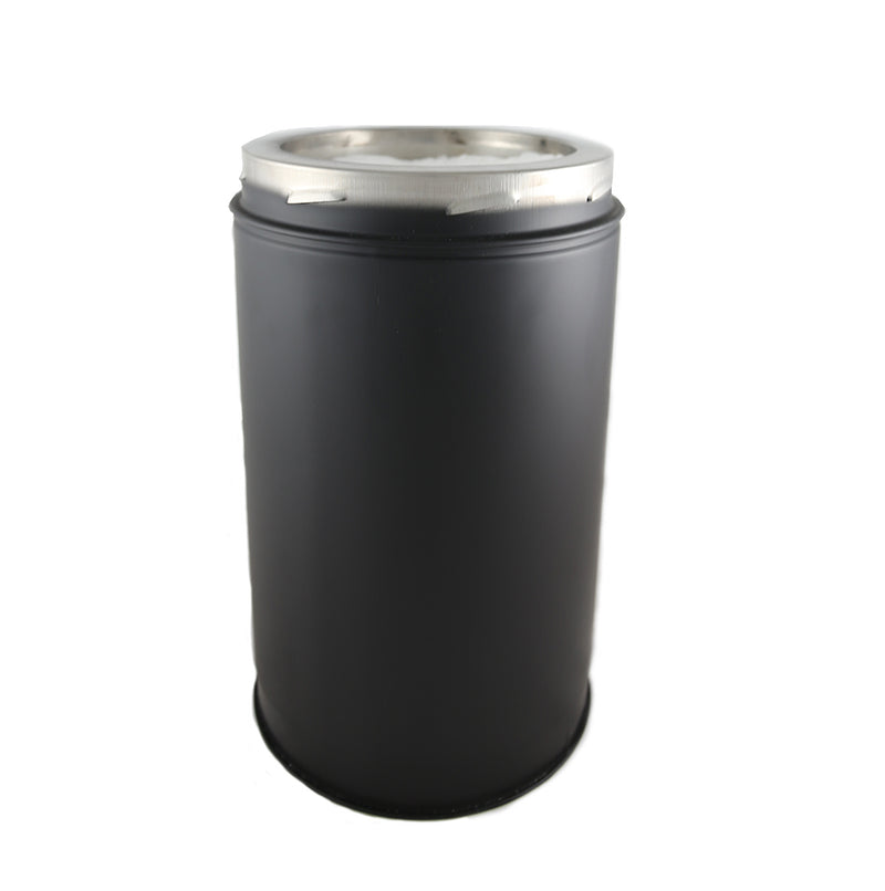6 Inch (150mm)  Black Twin Wall 500mm Pipe Inc Locking Band on white background