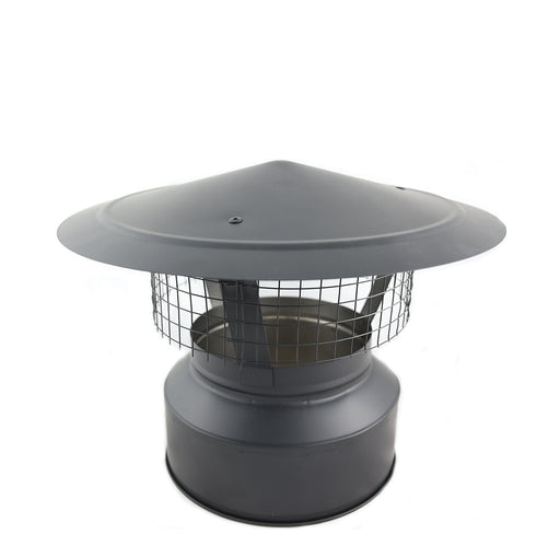 6 Inch (150mm) Black Twin Wall Cowl B white background