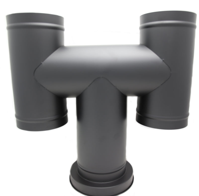 6 Inch (150mm)  Black Twin Wall Cowl H