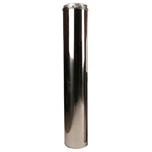 6 Inch (150mm) Twin Wall 1000mm Pipe Inc Locking Band white background