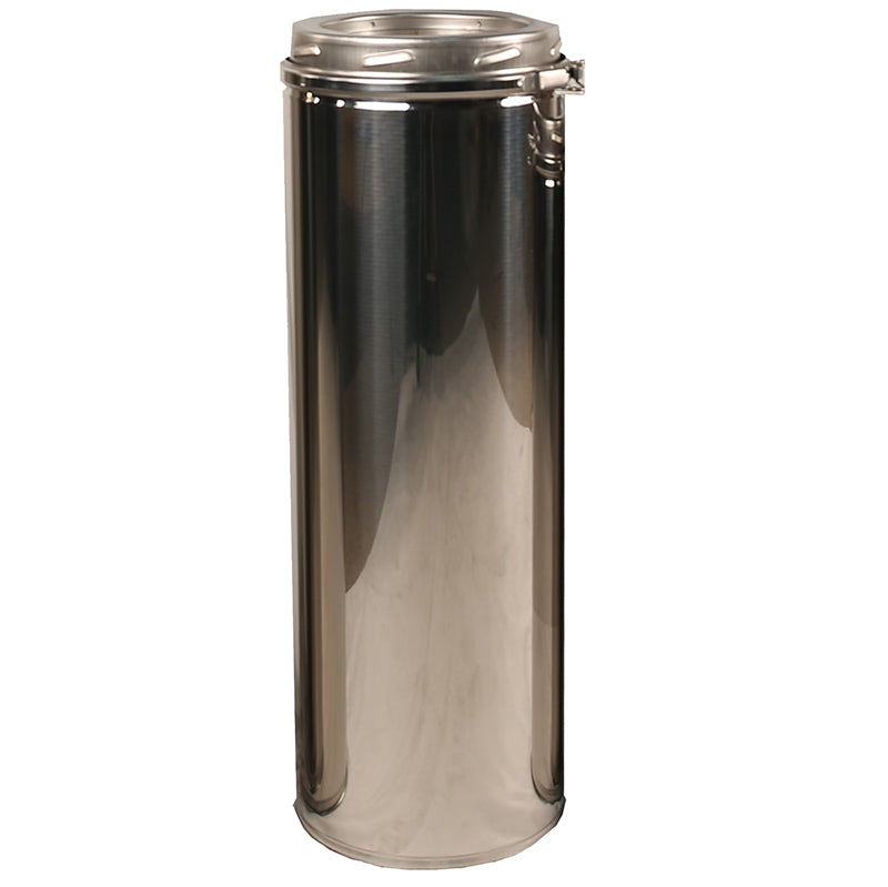 6 Inch (150mm) Twin Wall 500mm Pipe Inc Locking Band white background