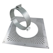 Silver Twin Wall Flue Fire Stop Kit Ventilated