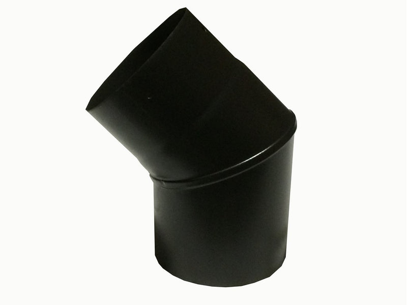 6 Inch 45 Degree Plain Black Flue Elbow