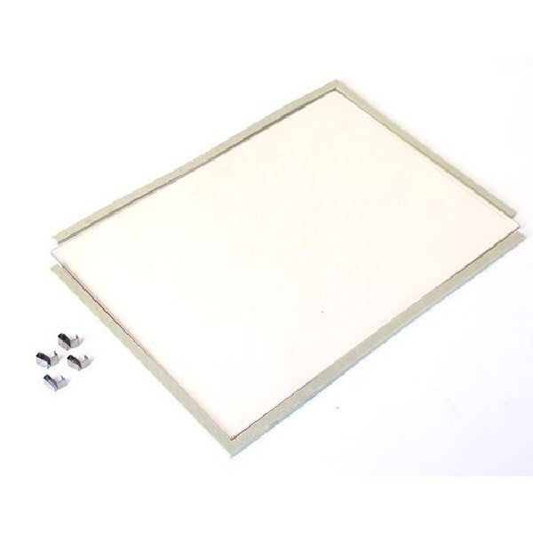 Arada Glass Kit four Glass Clips, Glass and 86cm of Thermoseal Also includes 4 x S-shaped AFS094 clips.
