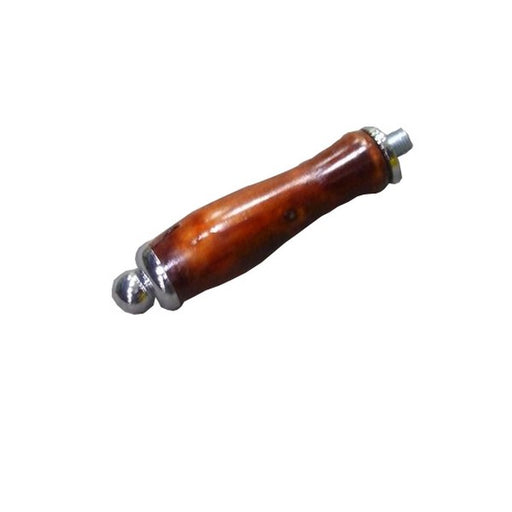Wood stained stove door handle