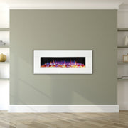 White Wall Mounted Electric Fire in living room