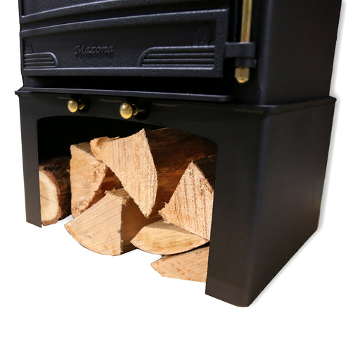 Mazona Warwick 8kW Logstore on white background with logs 