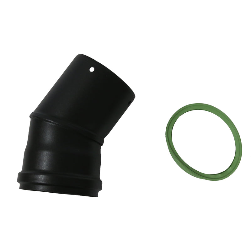 3 Inch 30 Degree Enamel Flue Bend Plain-black