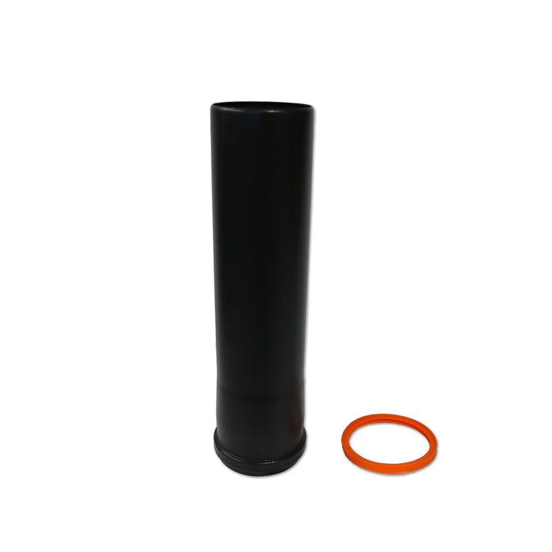 0.33 metre Straight 3 Inch Plain Black Flue Section