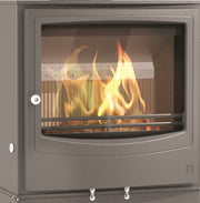 Arada Farringdon Large Eco Grey Stove with flames