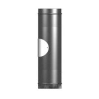 0.5 metre Straight 6 Inch Black Flue Section with Door