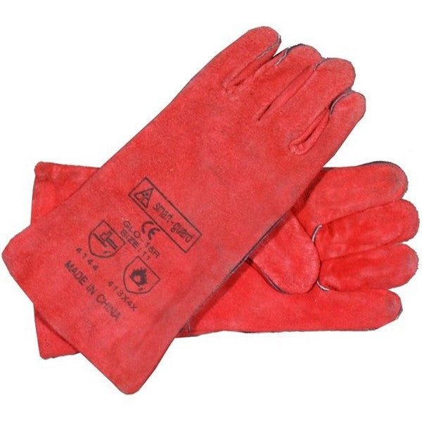 Heat Resistant Stove Gloves Gauntlets Pair Red