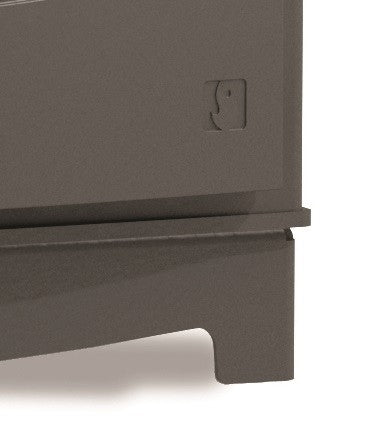 Arada Farringdon Large Eco Black Stove With Flames stand close up 