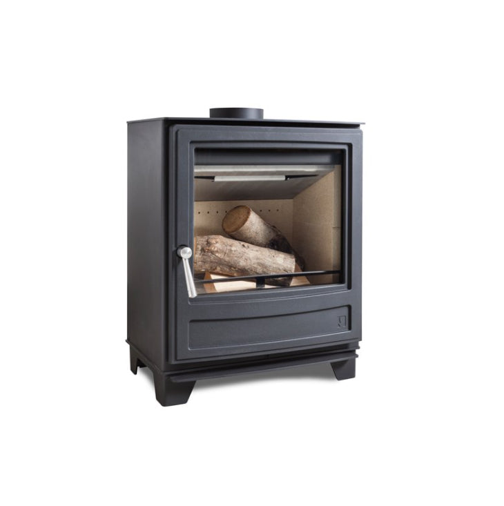 Arada Ecoburn 7 with logs inside with a white background
