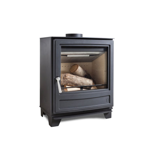 Arada Ecoburn 7 with logs inside with a white background