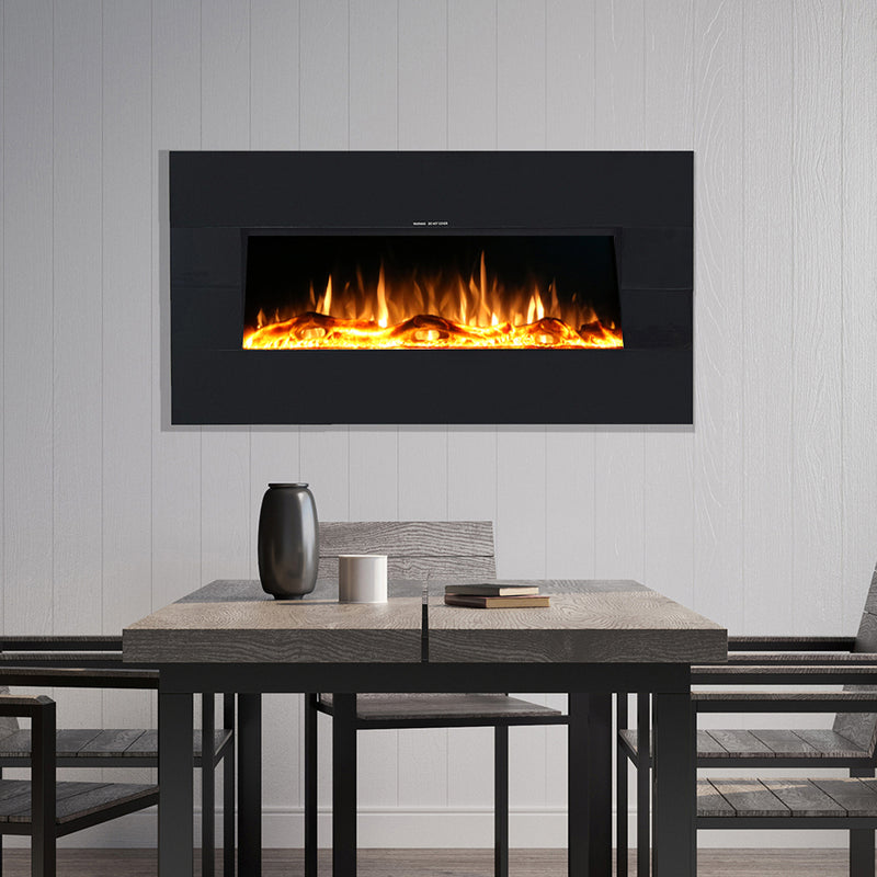 Ezee Glow Mini Zara Black Wall Mounted or Recessed / Built In Electric Fire