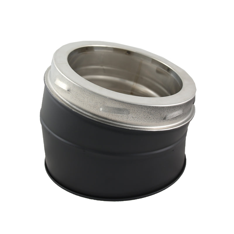 6 Inch (150mm)  Black Twin Wall 15 Degree Bend Inc Locking Band