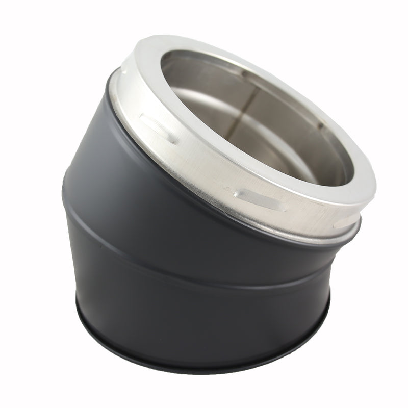 6 Inch (150mm) Black Twin Wall 30 Degree Bend Inc Locking Band