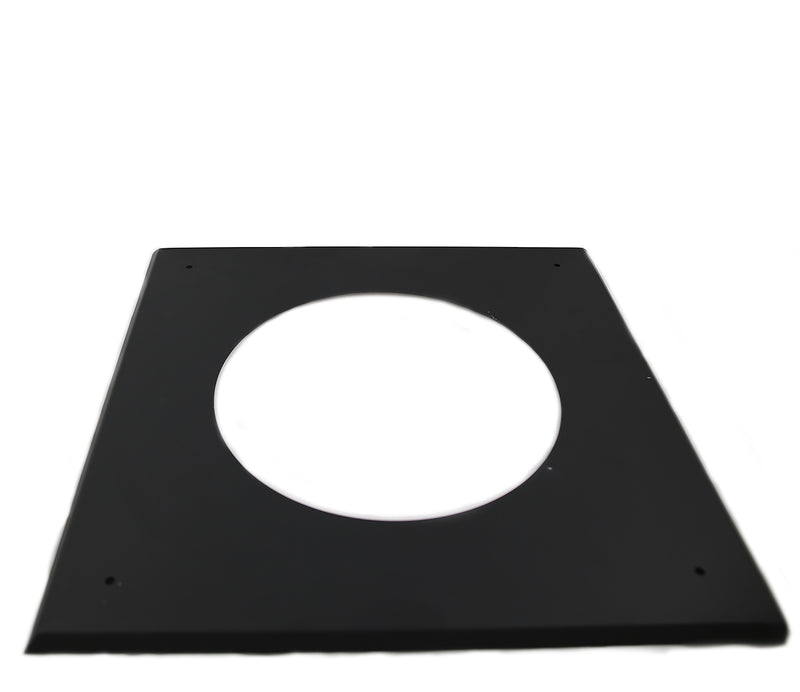 6 Inch (150mm) Black Twin Wall Flat Ceiling / Wall Plate