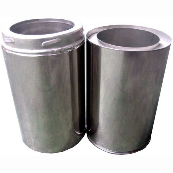 6 Inch (150mm) Twin Wall Adjustable Flue Pipe 300-500mm Inc Locking Band