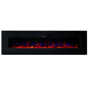 Ezee Glow Zara XL Black Wall Mounted or Recessed / Built In Electric Fire