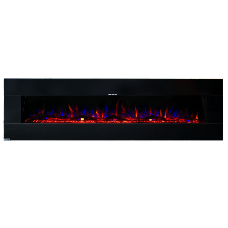 Ezee Glow Zara XL Black Wall Mounted or Recessed / Built In Electric Fire