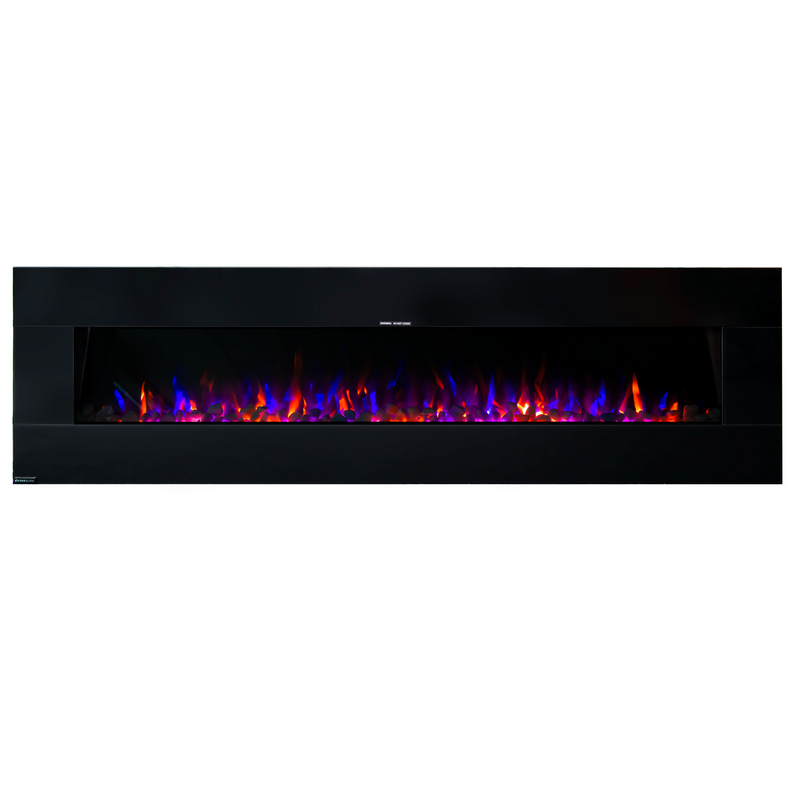 Ezee Glow Zara XL Black Wall Mounted or Recessed / Built In Electric Fire