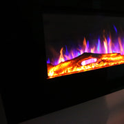 Ezee Glow Zara Black Wall Mounted or Recessed / Built In Electric Fire