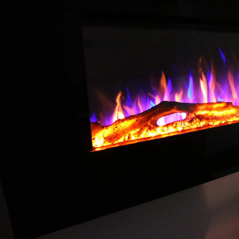 Ezee Glow Mini Zara Black Wall Mounted or Recessed / Built In Electric Fire