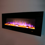 Ezee Glow Zara Black Wall Mounted or Recessed / Built In Electric Fire