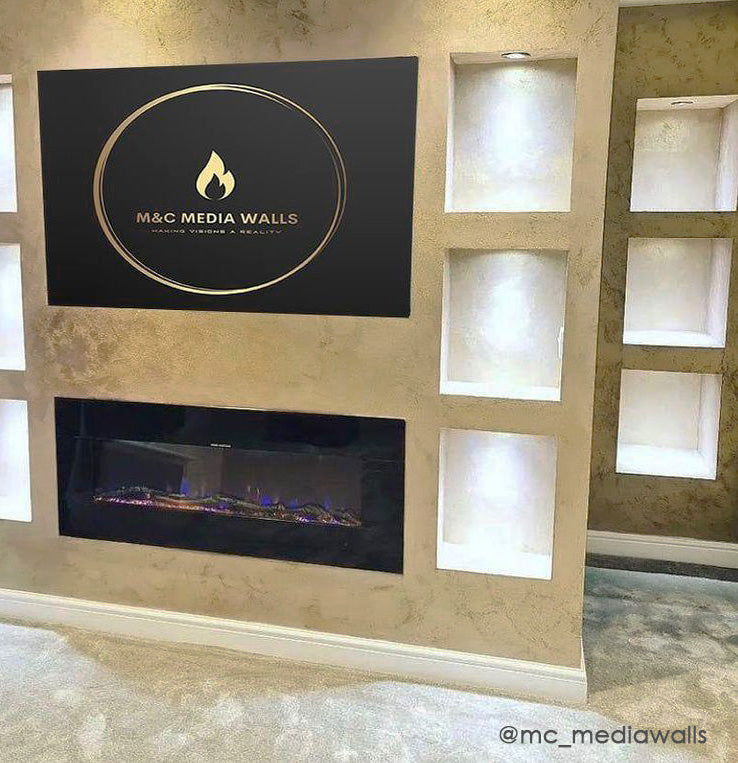 Ezee Glow Mini Zara Black Wall Mounted or Recessed / Built In Electric Fire